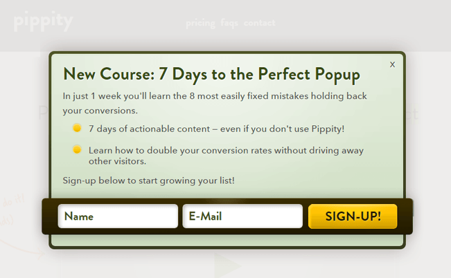 popup plugin Pippity