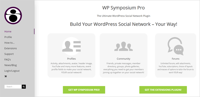 WP Symposium Pro forum software