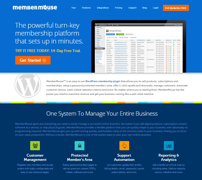 membermouse - wordpress membership manager