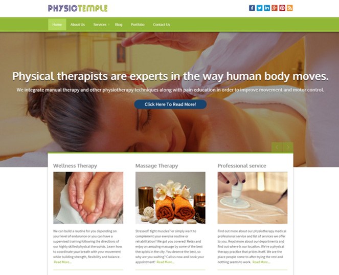 physiotemple salon wordpress theme