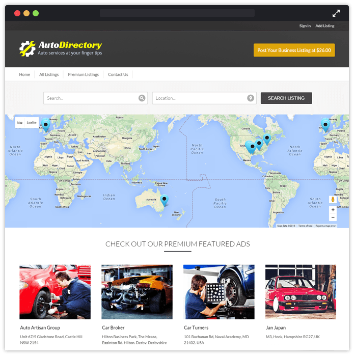 AutoDirectory Best Car Automobile WordPress Theme