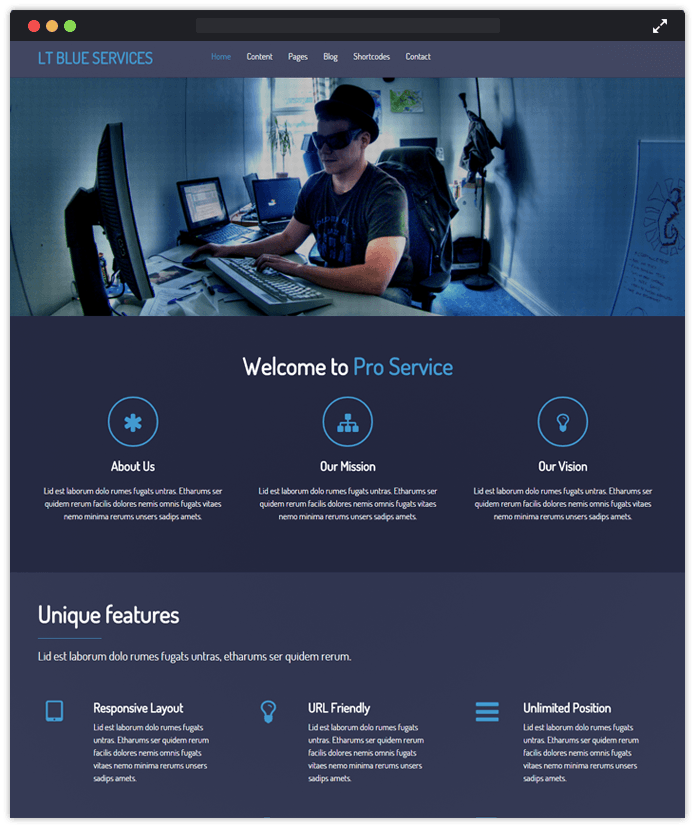 Blue Business Computer & IT Industry WordPress Themes