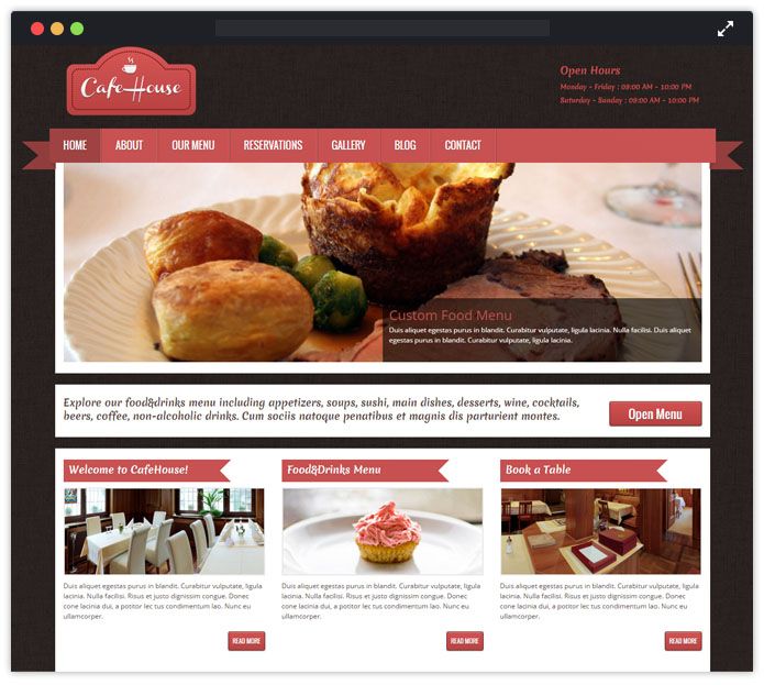 CafeHouse WordPress Theme