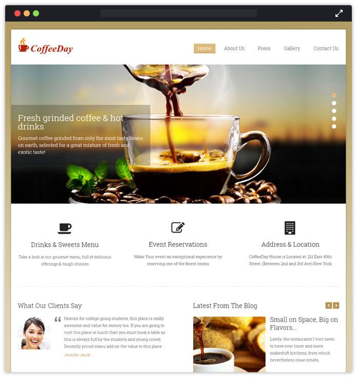 CoffeeDay WordPress Theme