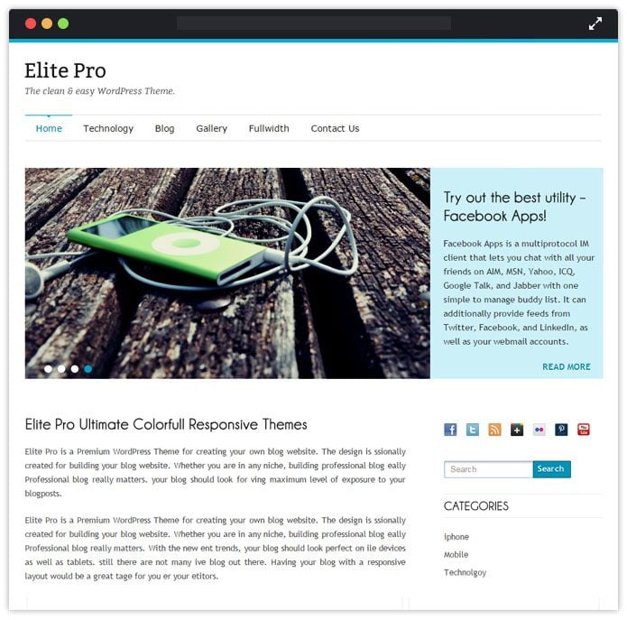 Elite Pro WordPress Theme