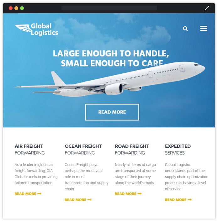 Global Logistics - Transportation & Warehousing WordPress Theme