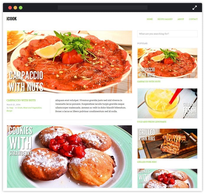 ICook WordPress Theme