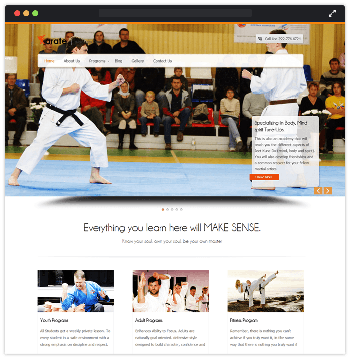 Karate Sports WordPress Theme