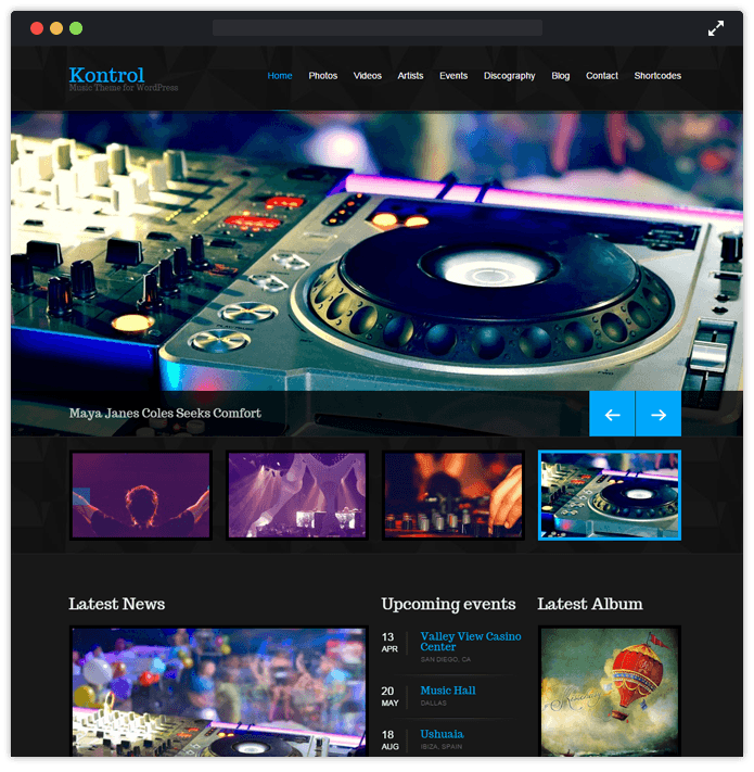 Kontrol-wordpress-music-InkThemes