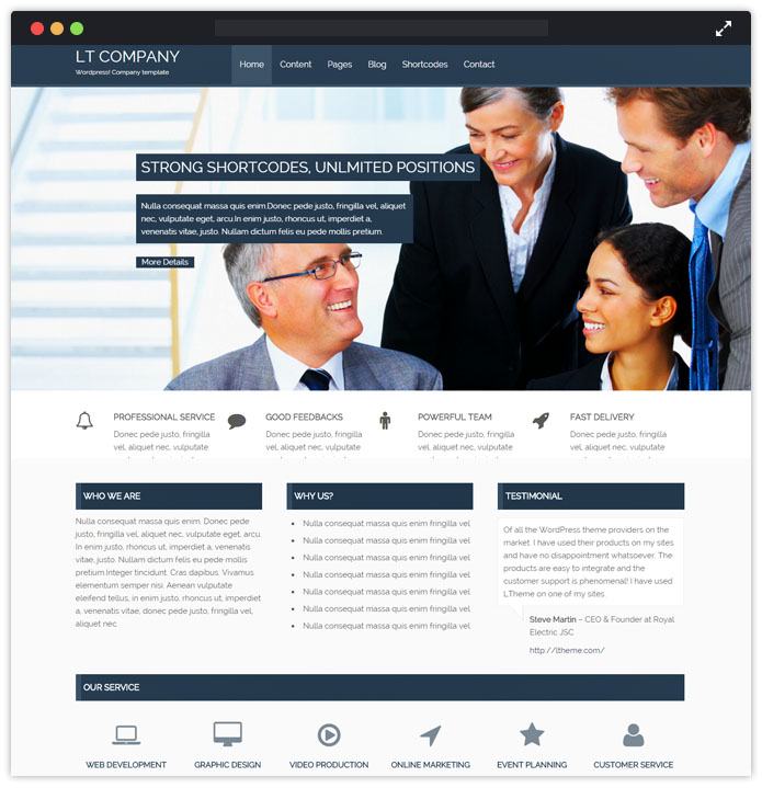 LT Company Corporate WordPress Themes InkThemes