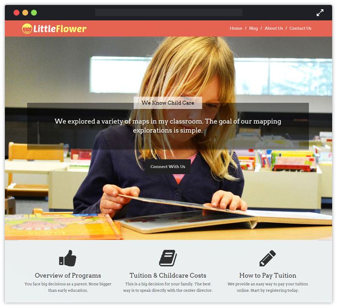 LittleFlower Best Preschool Child Care & Kindergarten WordPress Themes