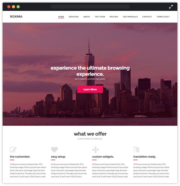 Roxima Corporate WordPress Themes InkThemes