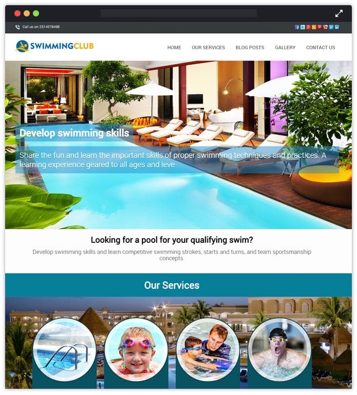 Swimming Club Top Academic WordPress Themes InkThemes