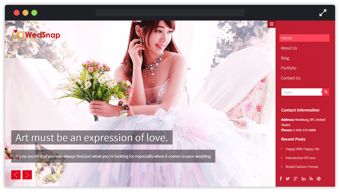 WedSnap WordPress Theme