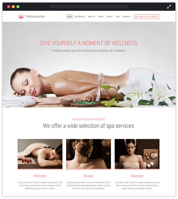 Wellnesscenter WordPress Theme