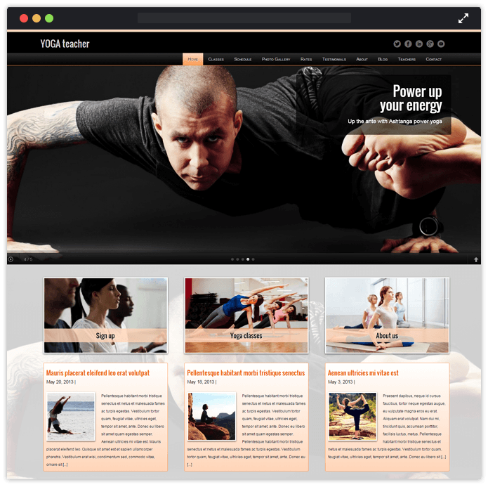 Yoga Teacher WordPress Theme