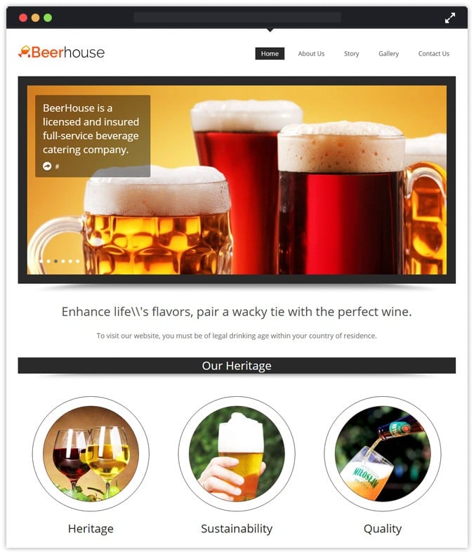 beer house wp theme