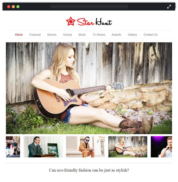 Celebrity WordPress Theme