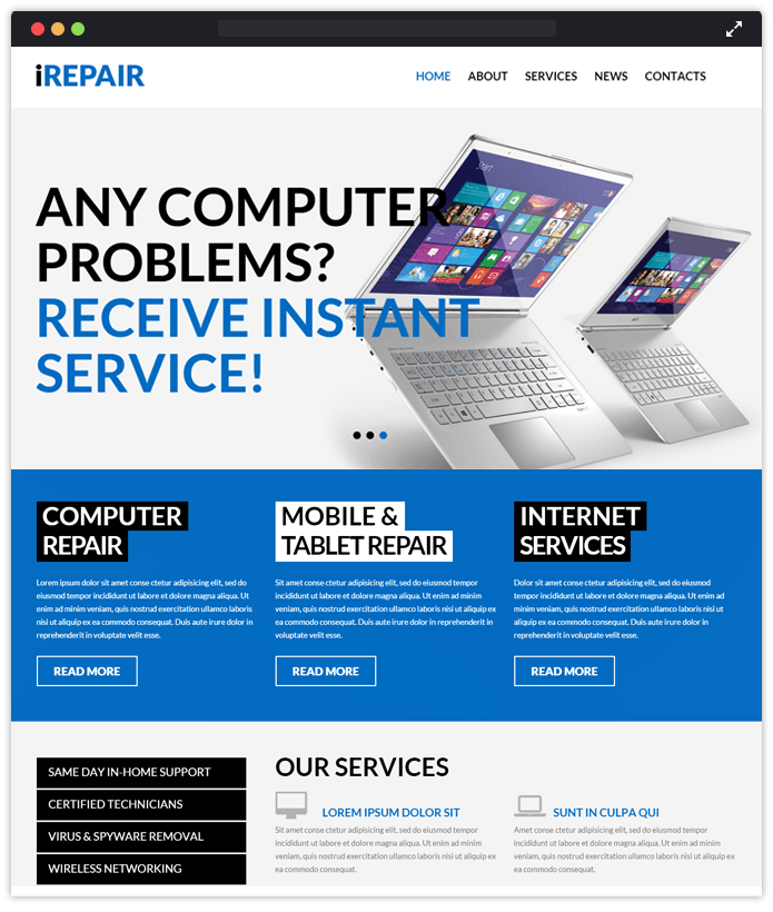 iRepair Computer & IT Industry WordPress Themes