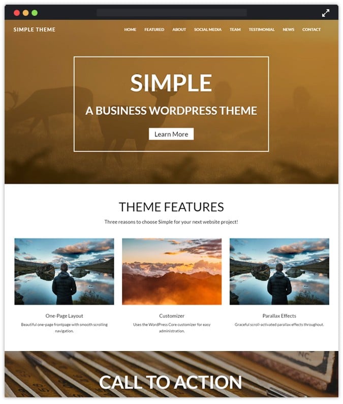 simple wp theme