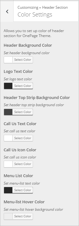 WordPress Color Settings InkThemes