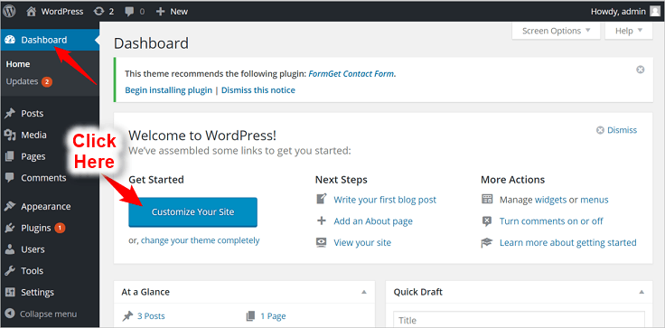 WordPress Customize InkThemes