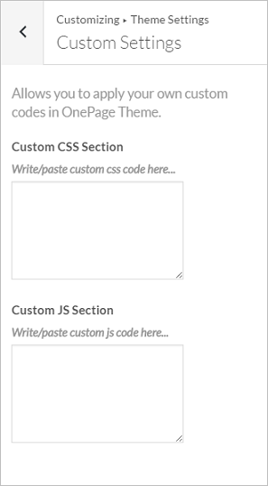 Theme settings