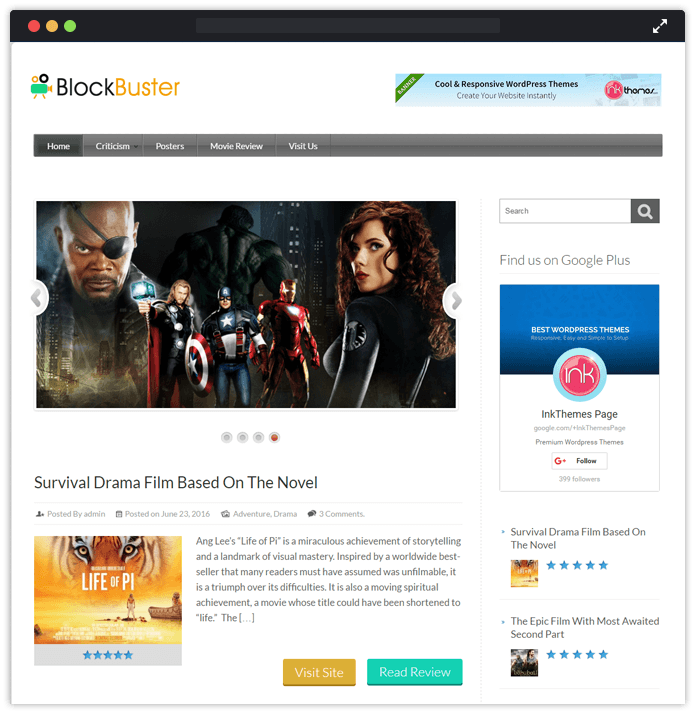 Blockbuster wp theme