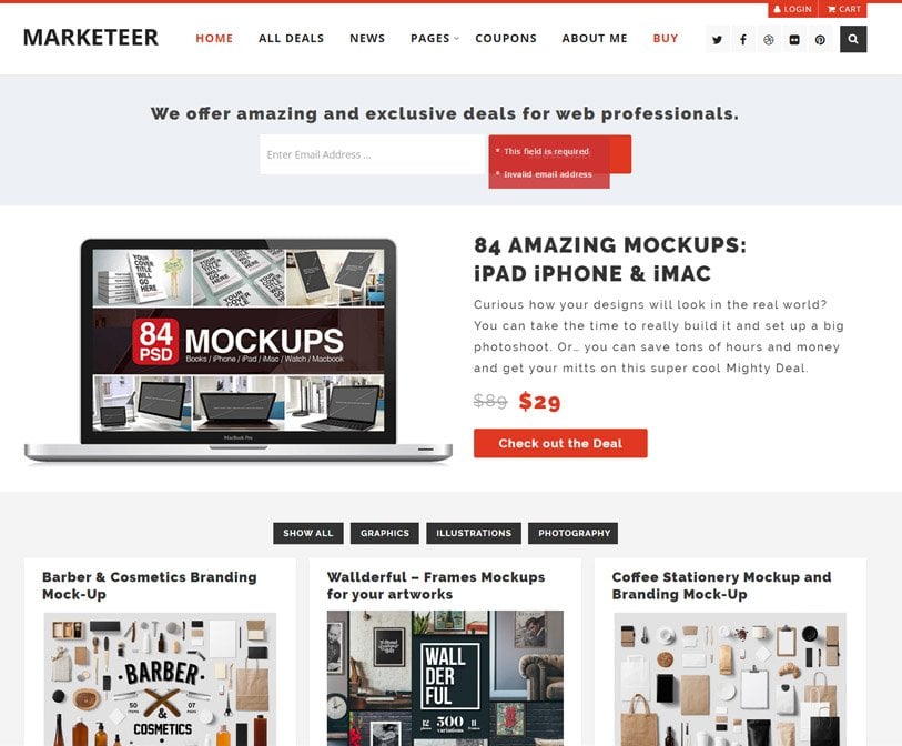 Marketeer easy digital downloads wordpress theme