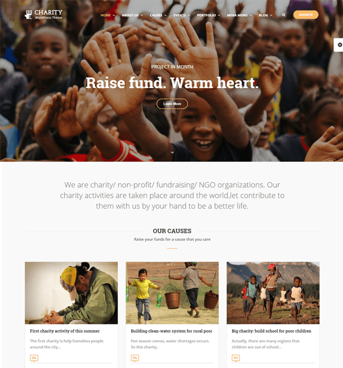 charity wp theme