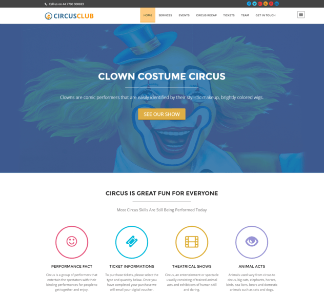 circus club wp theme