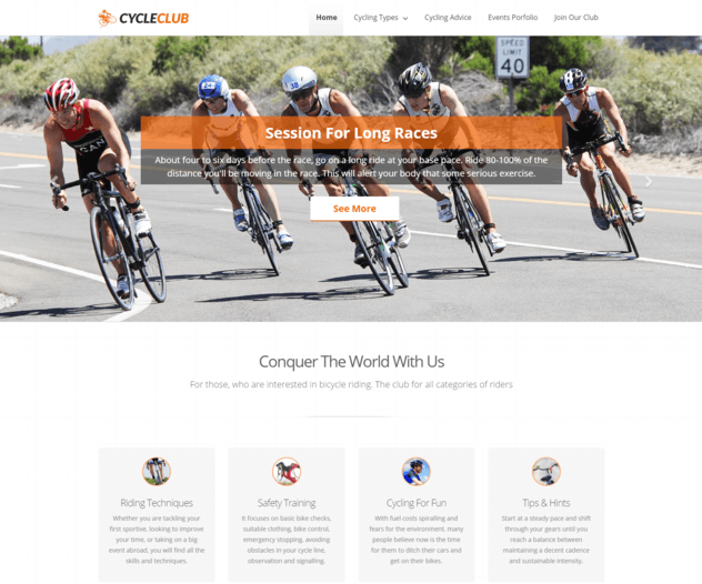 cycle club wp theme