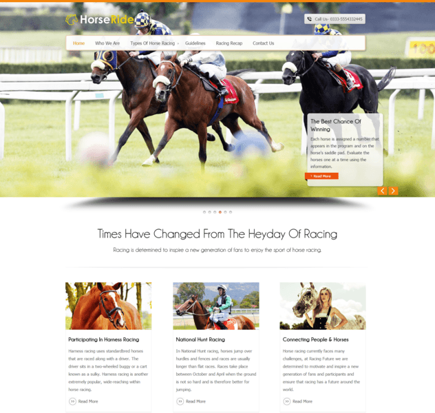 horse ride wp theme