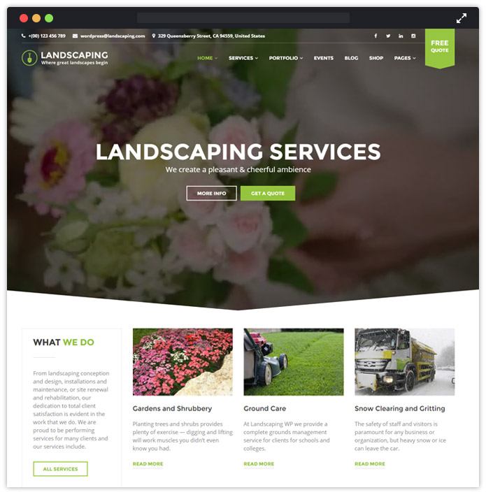  landscape wp theme template