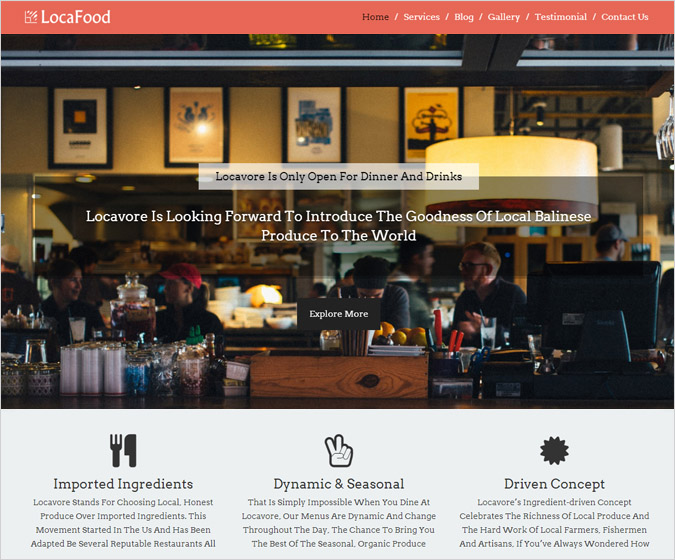 Loca Food - Locavore Restaurant WordPress Theme