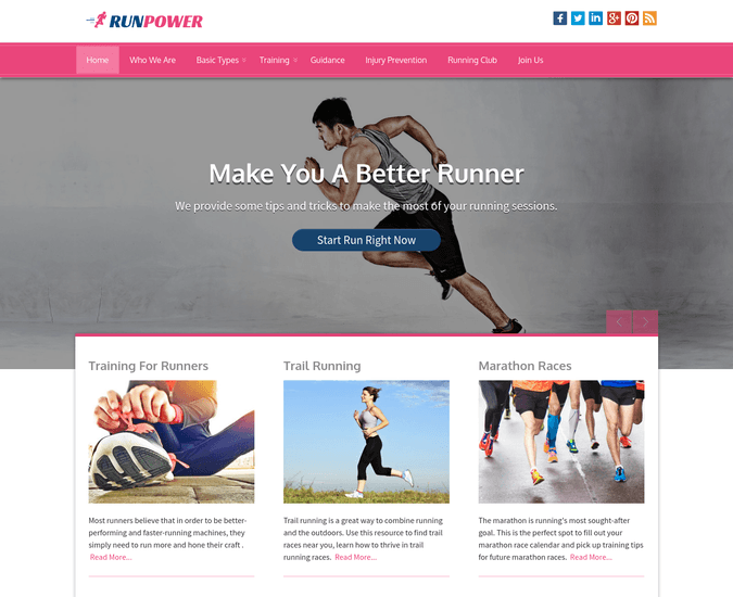 Run Power WP Theme