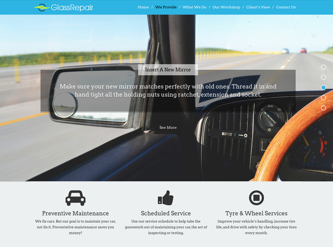 glass repair wp theme