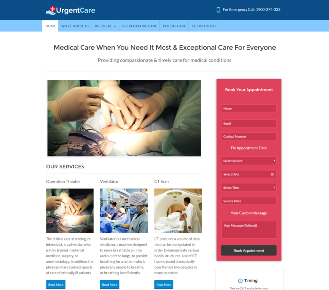 urgent care wp theme