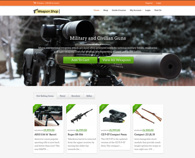 weapon shop wp theme