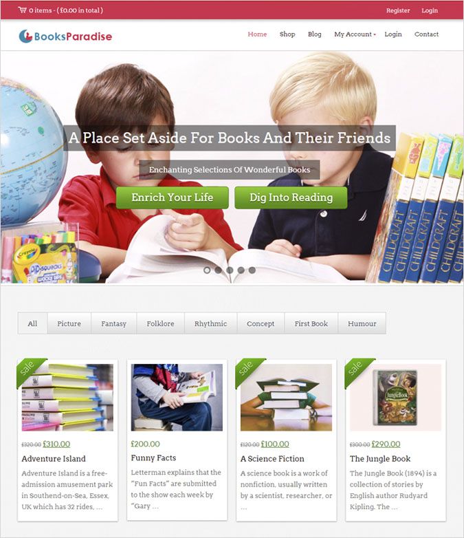 BookParadise - Kindergarten WordPress Themes