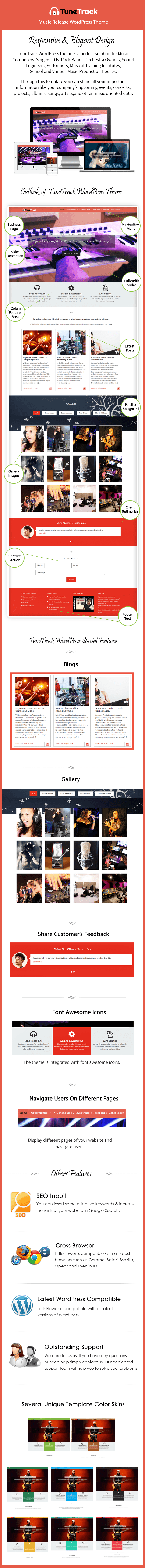 Music Release WordPress Theme Sales Page