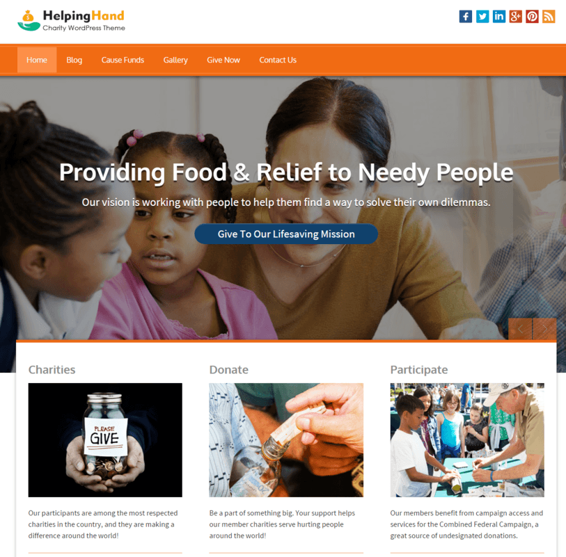 Charity Organisation WordPress Theme InkThemes