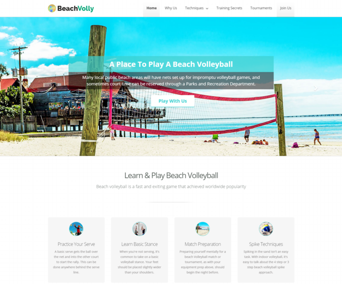 beach volly wp theme