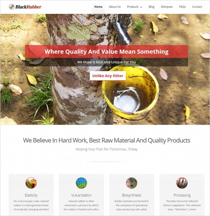 Rubber Production Firm & Industry WordPress Theme