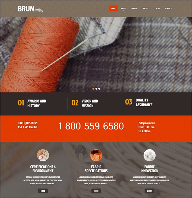 Brum Textile Company WordPress Theme