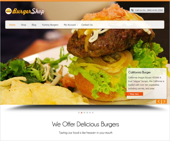 Burger Shop WordPress Theme