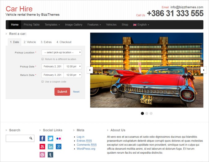 Car Hire Theme