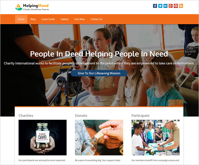 Charity Organization WordPress Theme