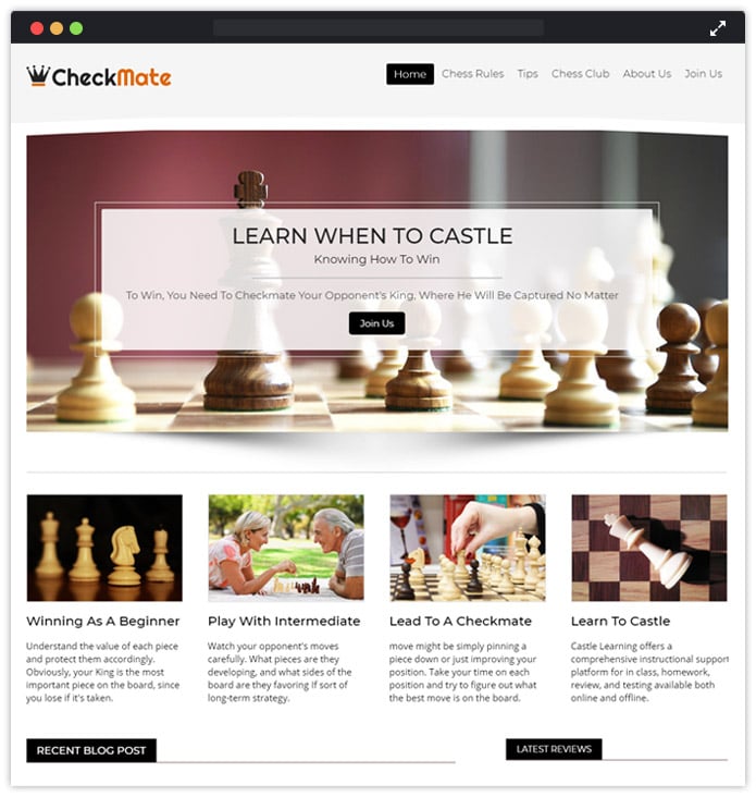 Chess WordPress Theme