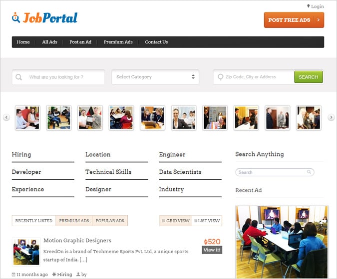 Job Portal WordPress Theme